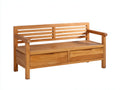 Gartenbank aus Holz 140 x 60 x 85 cm - Natur - 2-Sitzer mit Armlehnen und 2 Schubladen