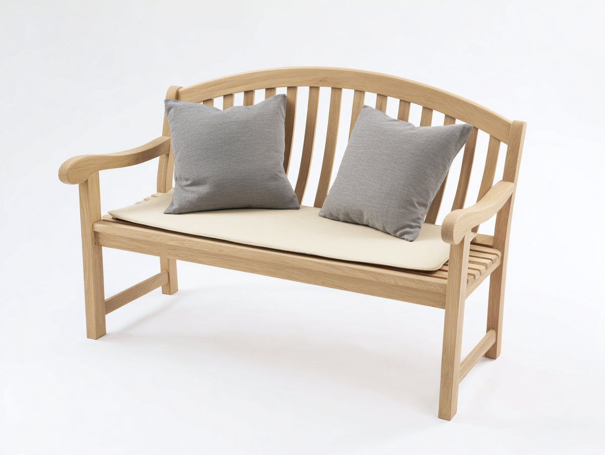 Gartenbank aus Holz 130 x 60 x 90 cm - Natur - 2-Sitzer mit geschwungener Rückenlehne und Armlehnen