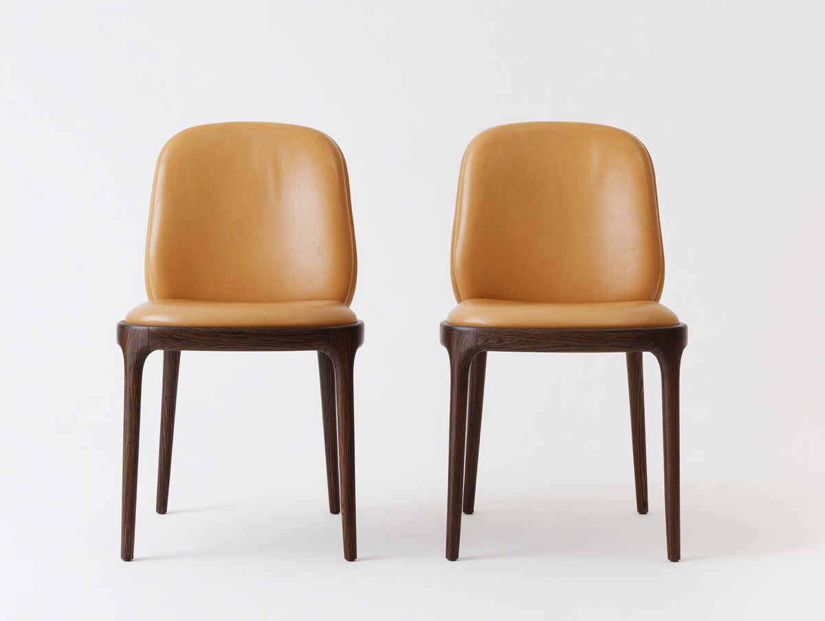 Esszimmerstühle Lederoptik 50x55x86 cm - Cognac-Dunkelbraun - modernes Design mit gepolsterter Rückenlehne