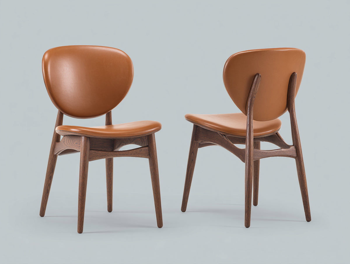 Esszimmerstühle aus Kunstleder 50 x 55 x 82 cm - Cognac-Dunkelbraun - 2er-Set mit Holzgestell