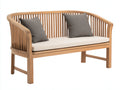 Gartenbank aus Holz 140 x 65 x 88 cm - Natur-Creme - 2-Sitzer mit umlaufender Rückenlehne und Armlehnen