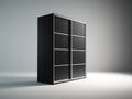 Kleiderschrank aus Holzwerkstoff 180 x 65 x 220 cm - Schwarz-Silber - Mit 2 Schiebetüren im modernen Design