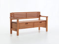 Gartenbank Holz 160x60x90 cm - Naturholz - klassische 3-Sitzer Bank mit Stauraum