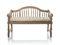 Gartenbank Holz 145x60x90 cm - Naturholz-Beige - klassische 2-Sitzer Bank mit Armlehnen