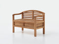 Gartenbank aus Holz 100 x 60 x 90 cm - Natur - kompaktes Design mit Lattenlehne und 2 Schubladen